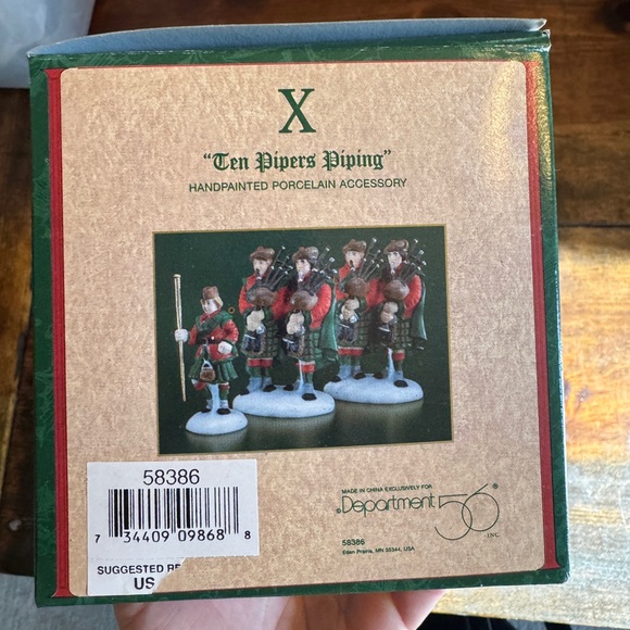 Department 56 Twelve Days of Dickens' Village Decor - Day X| Ten Pipers Piping - Picture 2 of 2